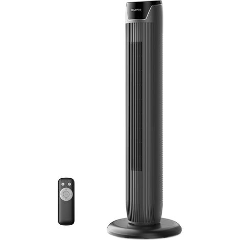 Pelonis Ventilatore a torre con telecomando – 5 livelli di velocità e 4 modalità (AI/Notte/Vento naturale) 9H, display LED con funzione di memoria – Ventilatore a risparmio energetico per ufficio (1/5)