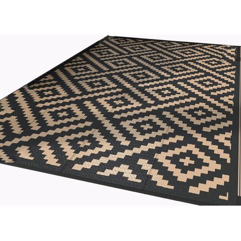 Tapis Extérieur - Imperméable - Réversible - Motif Géométrique - Pour Terrasse Jardin Camping Car - 1 Pièce