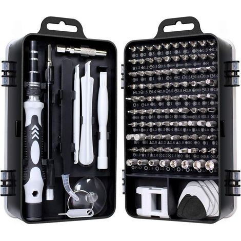 115 en 1 Mini Jeu de Tournevis Kit de Précision Outils Petite Boîte Tournevis Torx Ordinateur Portable Démontage pour MacBook iPhone Réparation Lunettes DIY Montre Smartphone (1/5)