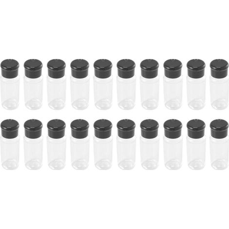 20 PièCes SéRies / Ensemble 100 Ml éPices Sel Poivre Shakers Noir Assaisonnement Pot Peut Bouteille Barbecue Condiment Cuisine Gadget Outil (1/4)
