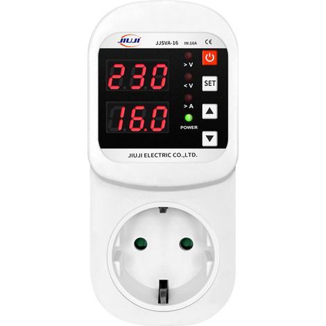 Automatic Voltage and Current Protection Socket with LED Display and Reset Function - Protection for Refrigerator, Freezer, Electronic Appliances (1/5)