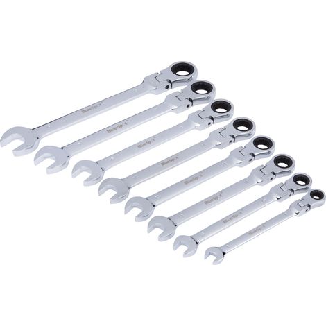Blue Spot - Set da 8 pezzi Chiavi a cricchetto metriche con testa flessibile a combinazione (1/2)