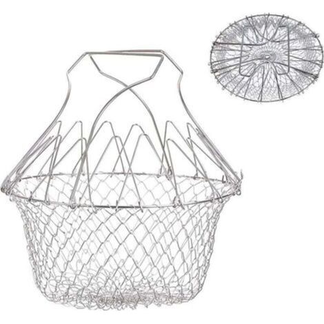 Panier à frire - Panier à salade tamis cuisine inoxydable - Fry extensible - Chef panier cuisine (1/4)
