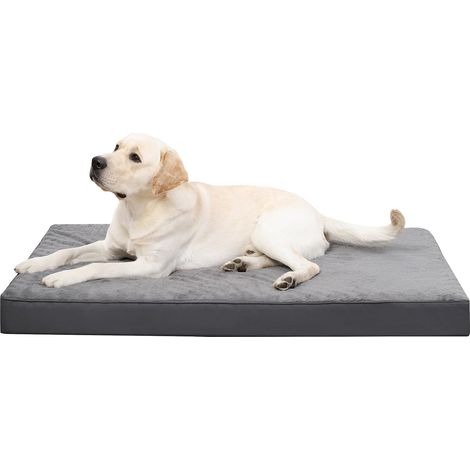 Panier Coussin Chien XXL, 121 x 75 cm, Tapis Chien Dehoussable Orthopédique, Lit Matelas Réversible et Lavable en Machine, Gris Foncé (1/5)