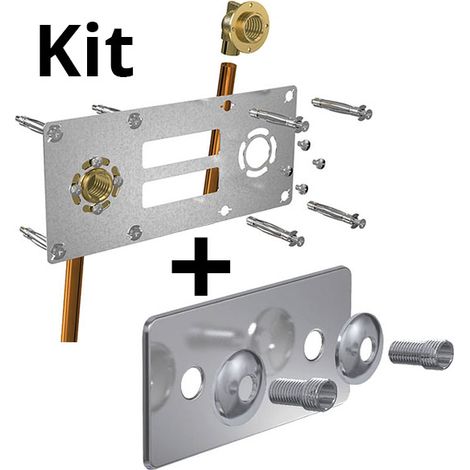 Sortie de cloison ROBIFIX cuivre Ø14 – F 1/2 à souder – Cache inox 150mm pour robinetterie sur cloison BA13