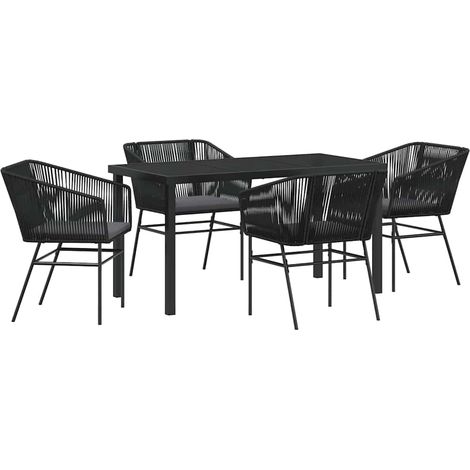 Maison Exclusive - Set da Pranzo per Giardino 5 pz Nero (1/5)