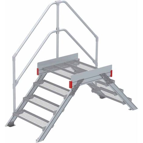 Euroline 512 Überstieg 45° 800mm Stufenbreite 2x4 Stufen Stahl Gitterrost