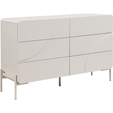 Comò 6 cassetti MDF Beige - ZELINARO
