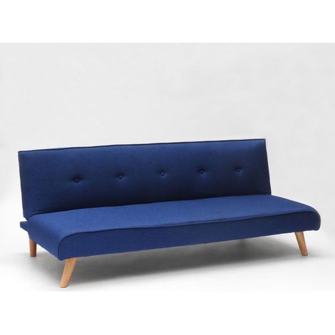 Schlafsofa 2-Sitzer aus Stoff für Wohnzimmer Design Larimar - Blau