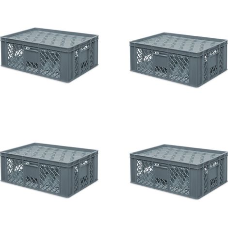 BRB 4x boîte en verre 600x400 mm 33 lunettes jusqu’à 205 mm de hauteur/diamètre 75 mm, gris