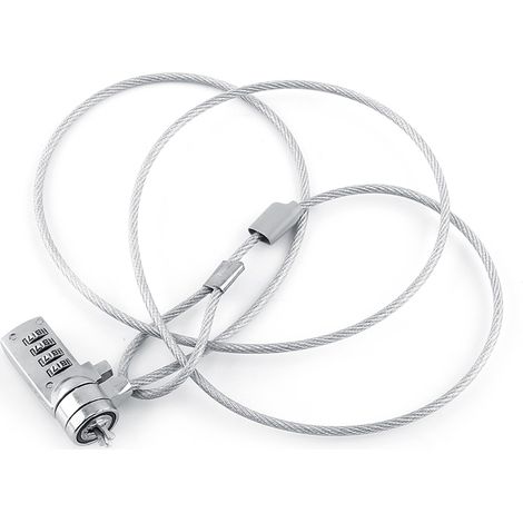 Antivol de sécurité pour ordinateur portable avec câble et chaînette, code à 4 chiffres, pour PC portable.