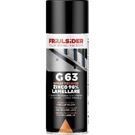 Spray zinco lamellare 98% zincante a freddo 400 ml friulsider g63 g6300