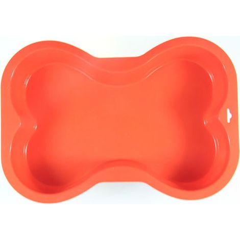 Moule à gâteau d'anniversaire pour chien en silicone en forme d'os (orange), lot de 1 pièce (1/5)