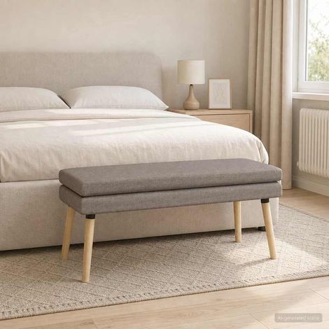 vidaXL Banc à double couche Taupe 110 x 40 x 47 cm Tissu (1/5)