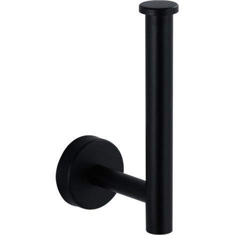 Porta rotolo di carta assorbente cilindrico in acciaio inox nero opaco, mensola sospesa per la casa