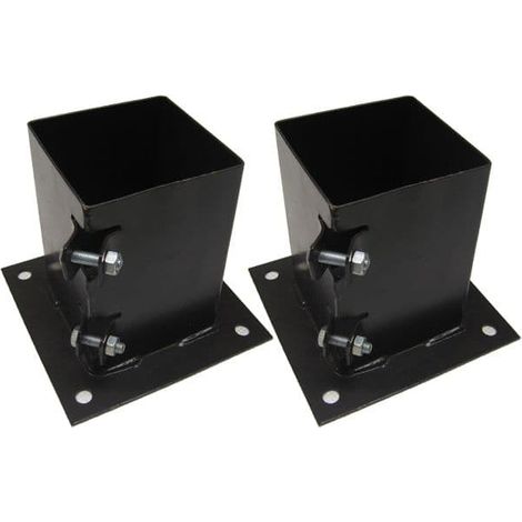 x2 3" Bolt Down Bolt Grip Fence Supports - 75MM Post Timber Holder Like Metpost (1/5)