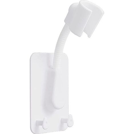 Supports de Pommeau de Douche, sans Perçage, Réglables à 360 °, Accessoires de Salle de bain Support de Pommeau de Douche, Blanc (1/4)