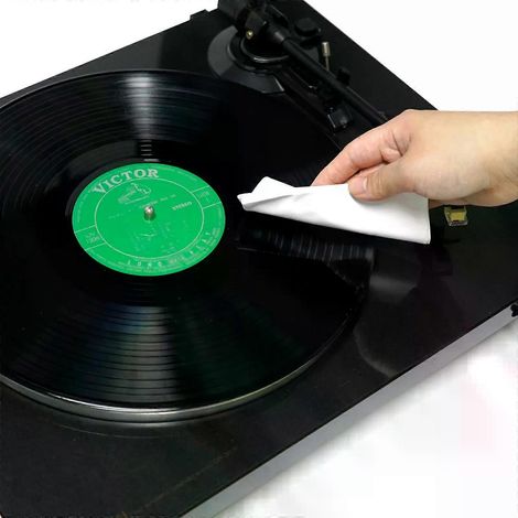 5 antistatische Mikrofasertücher zur Reinigung von Schallplatten und Plattenspielern (1/4)