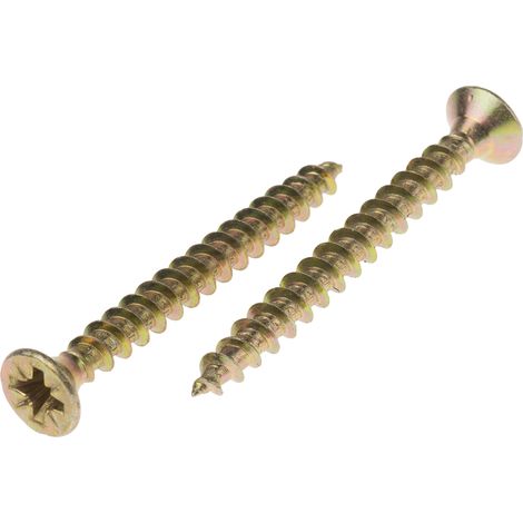 Rs Pro – Vis à bois 6mm – Tête fraisée 60mm – Acier jaune passivé – Sachet de 50 unités – Pour fixation solide dans bois dur