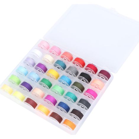 36pièces Organisateur de Canettes pour Fils à Coudre Bobines Vides et Colorées Système de Sélection Clair Compatible Plupart des Machines à Coudre Couleur Aléatoire (1/5)