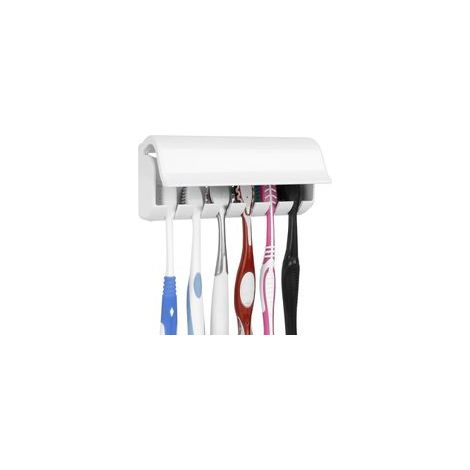 Porte-Brosse à Dents Mural avec Couvercle pour Douche, Organisateur Peu encombrant pour Camping-Car, Support de Brosse à Dents Auto-adhésif en Plastique à 6 emplacements (Type A)