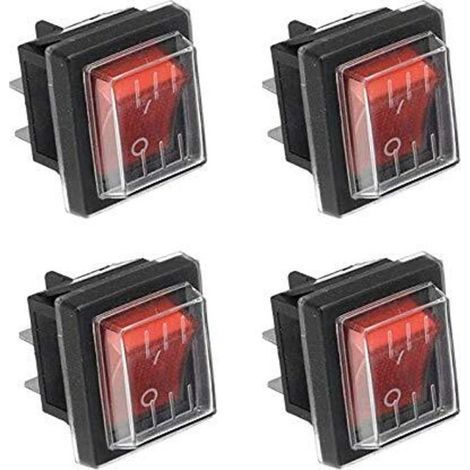 pair Les interrupteurs à bascule à quatre voyants rouges avec couvercles étanches sont largement utilisés dans divers types d'équipements électriques. (1/4)