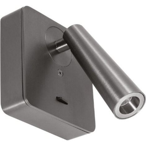 Applique moderno gea led gap594 led alluminio nickel scuro metacrilato orientabile