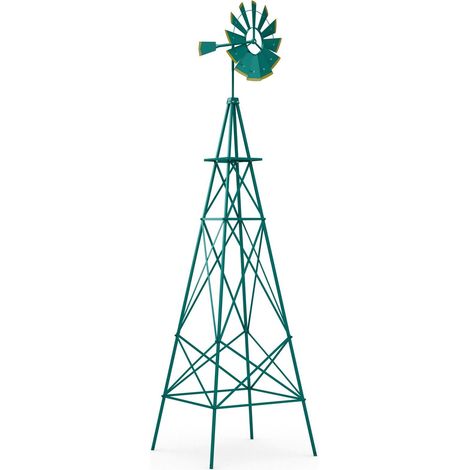 253 cm Ornamental Windmill All-Weather Metal Wind Mill Weathervane (1/5)