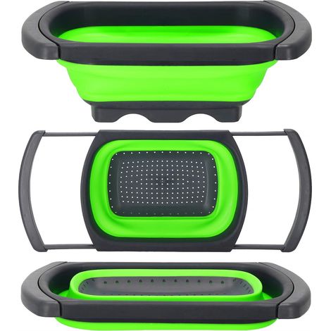PASSOIRE SILICONE ÉGOUTTOIR TAMIS PLIABLE ÉGOUTTOIR DE CUISINE POUR ÉVIER GRAND (1/5)