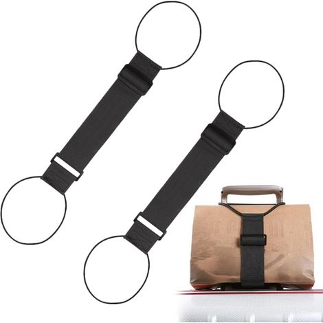 Lot de 2 sangles de bagage réglables, ceintures de fixation élastiques pour valise pour un voyage sûr, s'adapte à la plupart des sacs et valises (1/5)