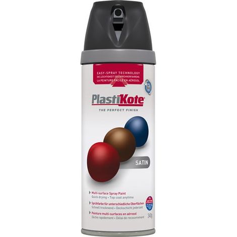 PlastiKote 440.0022100.076 Twist & Spray Satin Black 400ml PKT22100