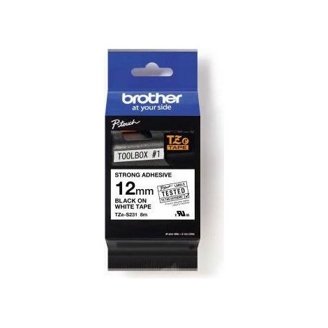 BROTHER Schriftbandkassette Brother P-touch TZe-S231 12 mm x 8 m (B x L) weiß schwarz