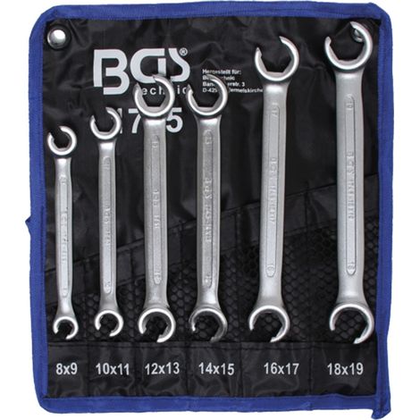 BGS Offener Doppel-Ringschlüssel-Satz SW 8 x 9 - 18 x 19 mm 6-tlg.