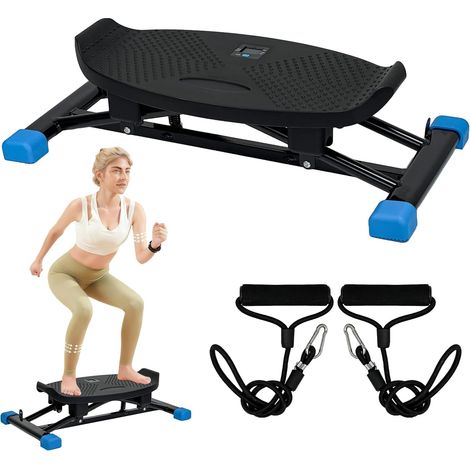 Entraîneur d'équilibre - Machine de ski simulée - Tapis de course aérobique à résistance - Stepper portable - Supporte 136 kg - Exercice silencieux complet du corps - Avec affichage LED. (1/5)