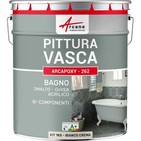 Resina per la ristrutturazione della vasca e del lavandino piatto doccia smalto bagno - ARCAPOXY - 262 - 1 kg (fino a 3 m² in 2 strati) Bianco Crema - RAL 9001 - ARCANE INDUSTRIES (1/5)