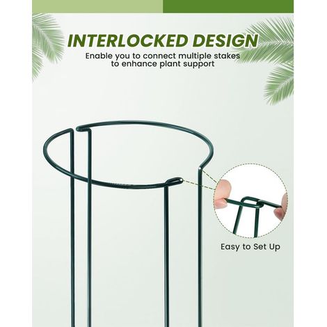10 Tuteurs pour Plantes de Jardin, Garden Sage 25x40cm Support de Plantes de Jardin Demi-Rond pour Tomate, Pivoines, Hortensia, Vigne, Plantes Grimpantes Fleur Intérieur Extérieur (1/2)