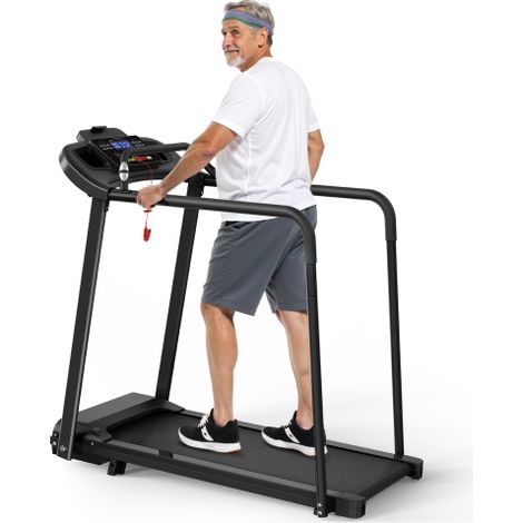 Tapis de course électrique pliable avec inclinaison réglable sur 2 niveaux – appareil de fitness à domicile pour les seniors jusqu'à 120 kg, avec application pour le suivi de la forme physique à domic (1/5)