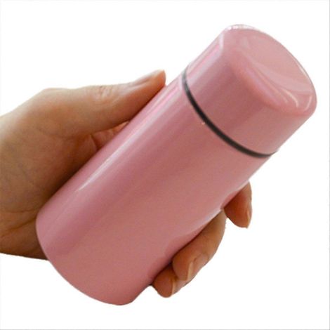 Gobelet isotherme de poche en acier inoxydable rose, idéal pour les étudiants et les enfants. Petite tasse à eau isotherme pour le thé. Bouteille d'eau isotherme rose. (1/5)