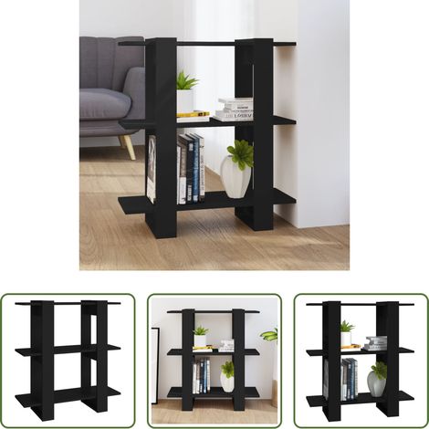 Étagère décorative - Bibliothèque/Séparateur de pièce Noir 80x30x123,5 cm (1/5)