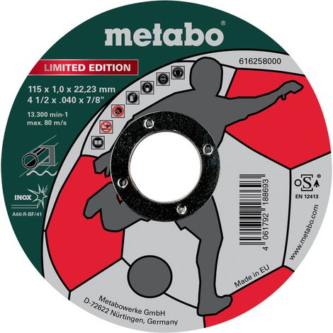 Metabo Limited Edition Soccer 616258000 Trennscheibe gerade 115 mm 1 St. Edelstahl, Stahl (1/3)