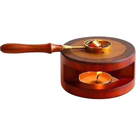 Scalda-cera per sigilli con manico in legno, cucchiaio per sciogliere la cera, kit per sigilli, strumento da forno per matrimoni, busta di cera, timbro per sigilli