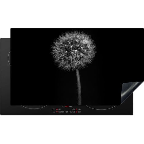 Induction Hob Protector Dandelion - Black - Floral - Botanical 91.2x52 cm (1/5)