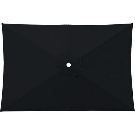 Parasol de remplacement, parasol de jardin rectangulaire, 3 x 2 m, compatible avec 6 baleines (noir) (1/3)
