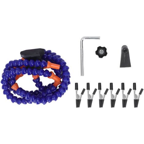 Hamwesh Station de Soudage des Mains, Outil de Soudure de Troisième Main avec 5 Bras Flexibles pour Réparation électronique Souder Bijoux Crafts Atelier d'aide à la Station d'aide (BLUE). (1/5)