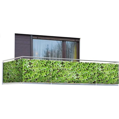Wenko – Housse de balcon brise-vue motif vin sauvage – 500 x 85 cm – Protection contre intempéries – Œillets métalliques pour fixation (1/10)