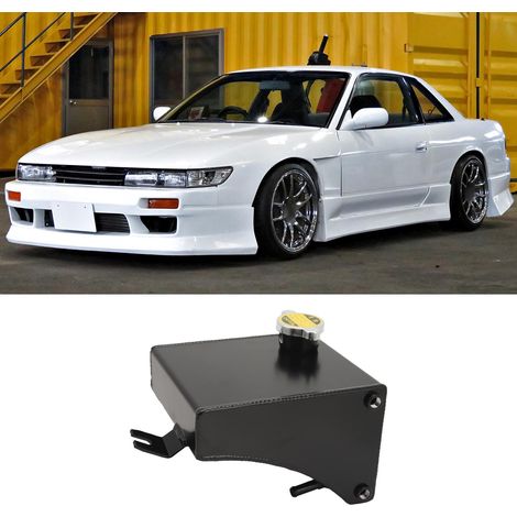 Kit de vase d'expansion de liquide de refroidissement en aluminium pour radiateur Nissan 240SX S13 tous modèles (OC-1027) Noir (1/5)