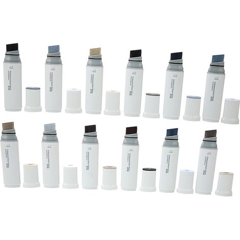 Marqueurs à pointe large rechargeables, encre alcoolisée homogène pour papier, plastique, bois, verre, série grise 12 pièces (1/5)