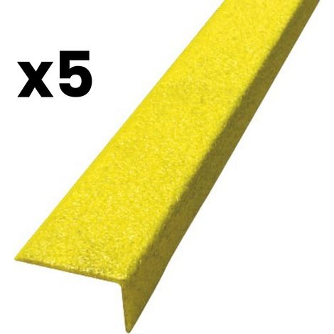 Lot de 5 Nez de marche POLYGRAIN XL 30x70x950 mm Jaune