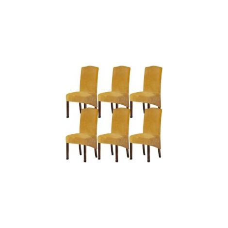 Housses de chaise de salle à manger en velours XL, housse de chaise extensible, housses de protection de chaises hautes en spandex avec bande élastique pour salle à manger, mariage, cérémonie, banquet (1/4)