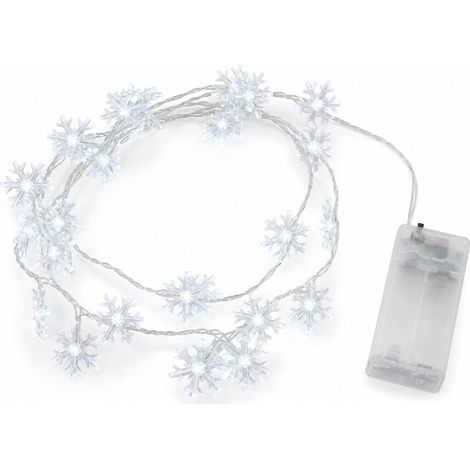 Guirlande Lumineuse LED Flocons de Neige Blanc Froid pour Noël, 100 LED, 31 V Basse Tension, Prise UE (1/5)
